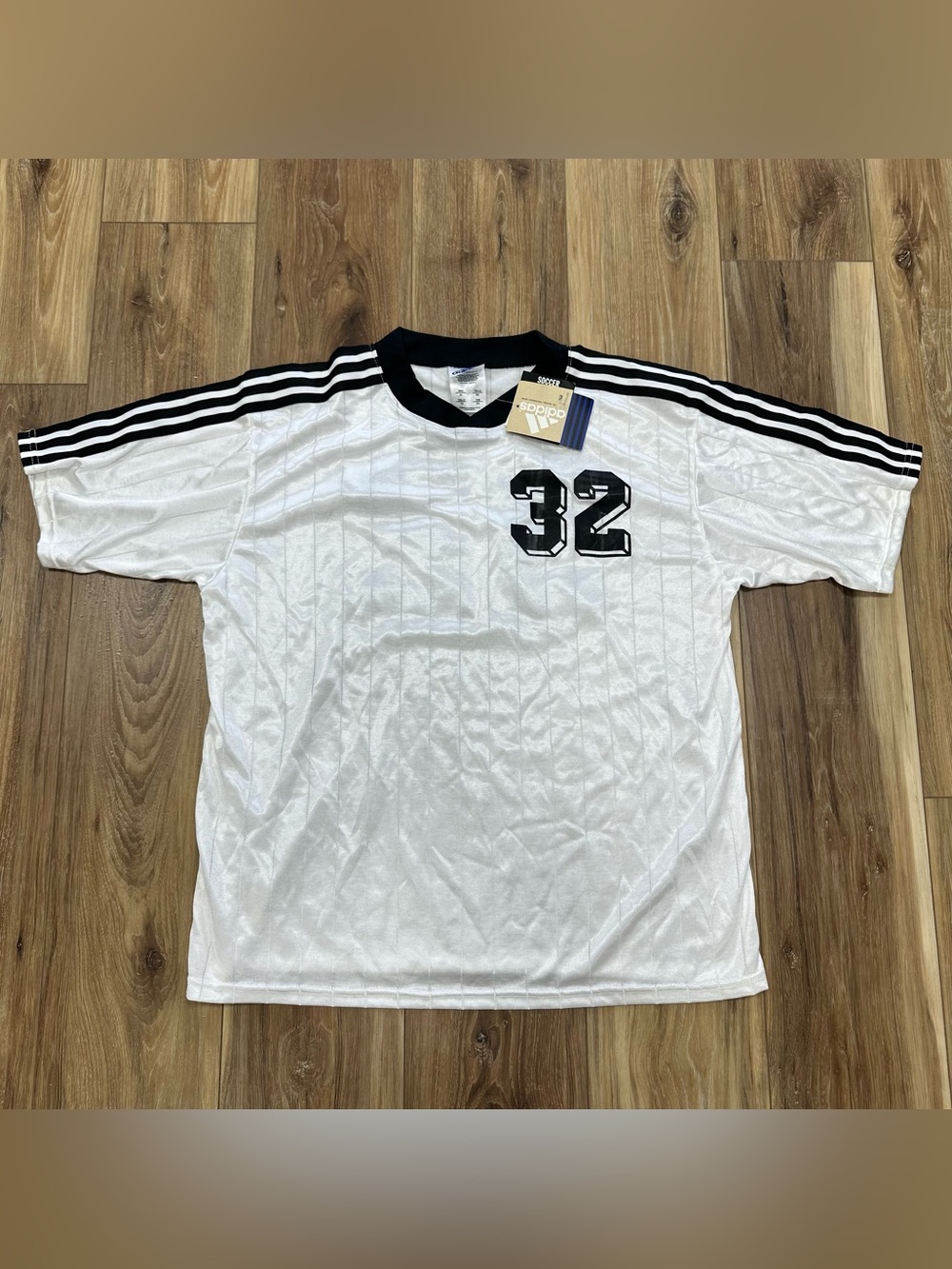 New Vintage 1998 Adidas Liga Cup Soccer Jersey #32 White Black XL